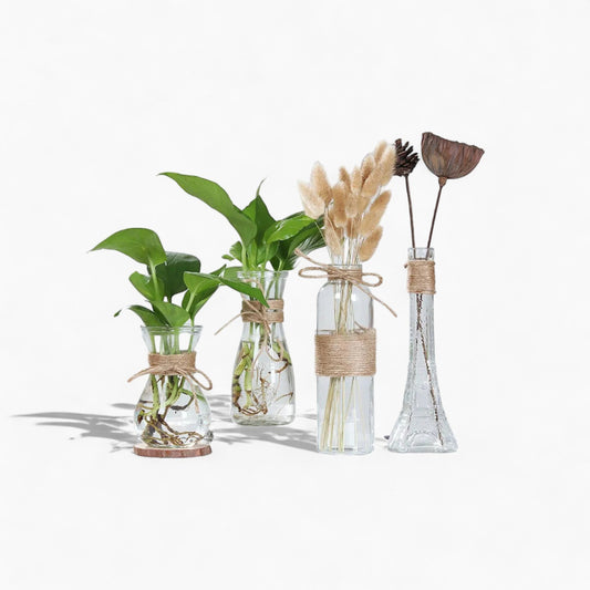 Jarrón de vidrio minimalista - Decoración elegante para mesa