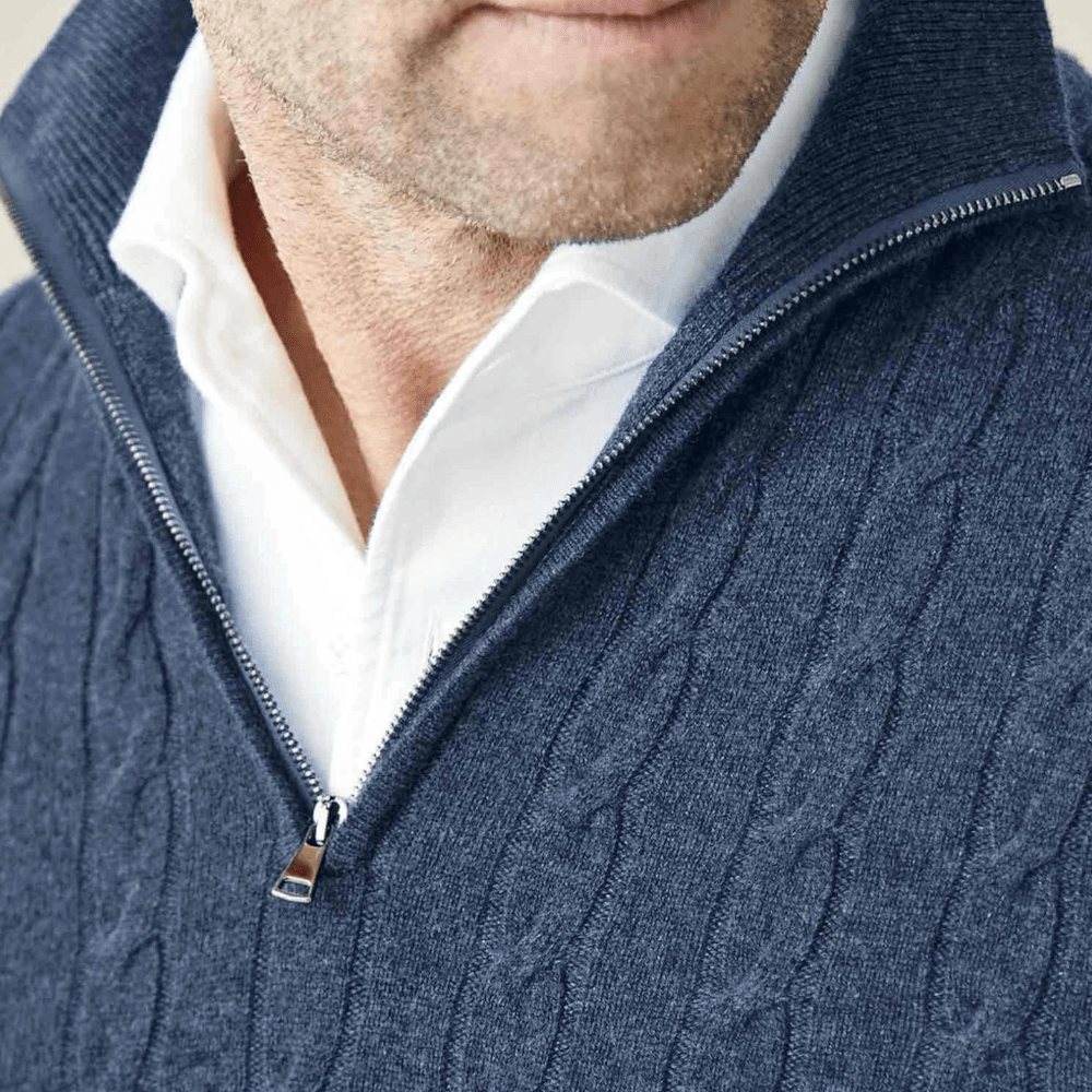 Marc – Stylish long-sleeve knitted sweater with practical zipper